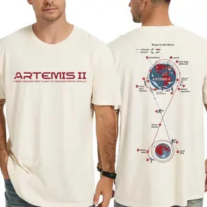 Artemis II Mission T-shirt, Moon Mission Map Shirt, Back to the Moon T-Shirt, Space Program Tee, 2026 Lunar Flight Shirt