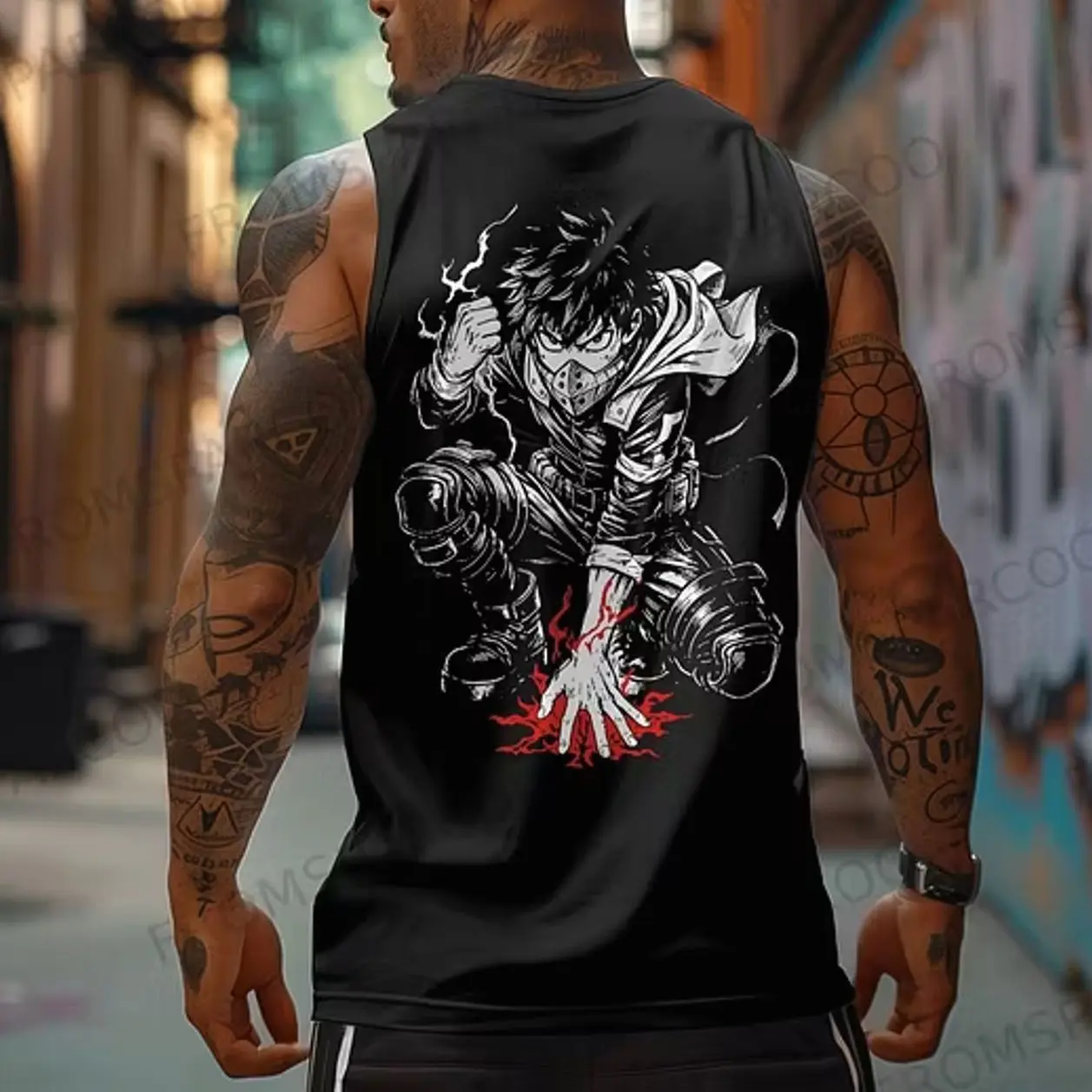 Izuku Midoriya Anime Print Gym Tank Top