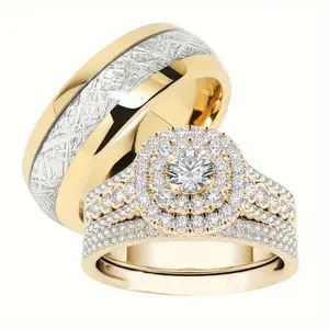 Couple Rings Fashion Design Ring Jewelry Love Girlfriend Boyfriend Souvenir Valentine Father Mother Anniversary Engagement Wedding New Year Christmas Halloween Birthday Gift