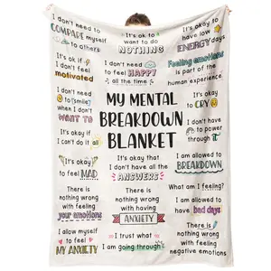 1PC My Spirit Blanket, Emotional Anxiety Support Therapy Blanket, Mental Health Gifts for Men and Women, Therapy, Counseling, Office, Must-Haves/Decor, Gifts, Heartwarming Blanket Gift, Stress Anxiety Blanket
