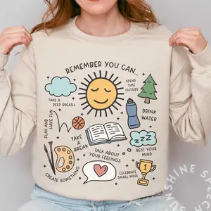 Mental Health Sweatshirt / Short Sleeve T-SHIR | School Psychologist Gift | Special Education Counselor Top Medium Womenswear