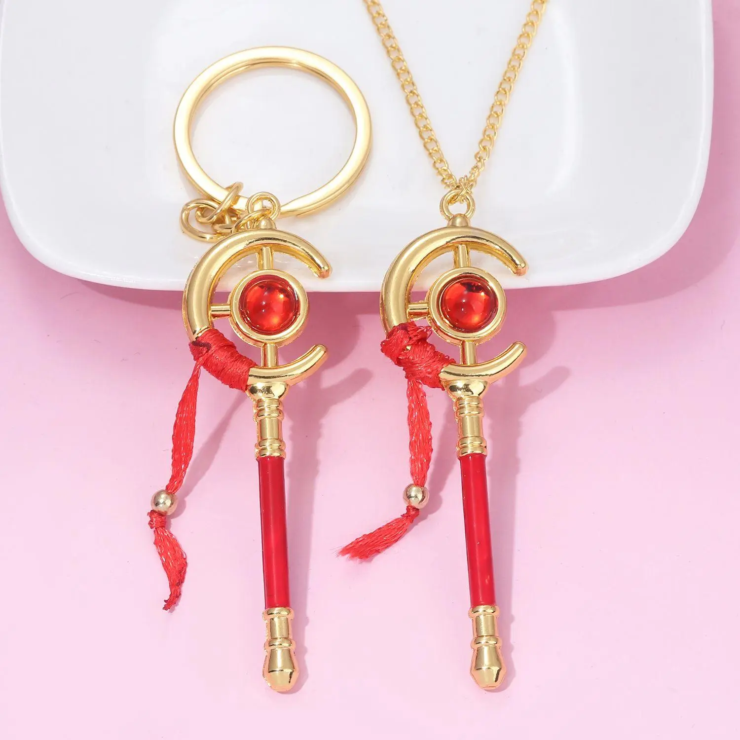 Frieren Staff Necklace & Keychain Himmel Magic Wand Cos Prop Anime Merch Pendant Gift