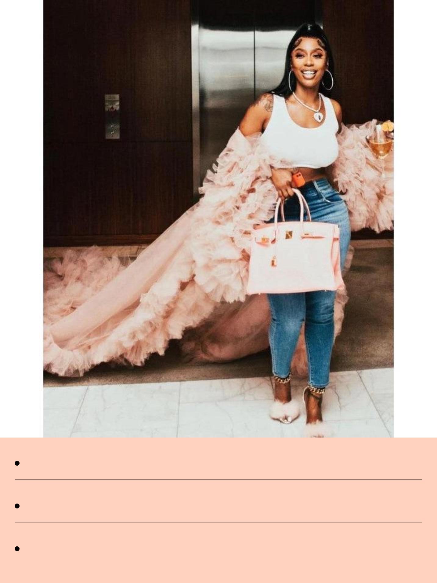 KASHDOLL in Mauve Tulle Robe with a Train