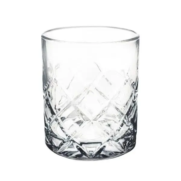 BarConic® 14 oz Thick Japanese Diamond-Cut Highball Glass - Glassware Drinkware for Cocktails, Drink Service with Decorative, Etched, Large Tumbler, Old Fashioned Glass Versatility, Decorative Glasses Glasses