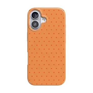 Casely iPhone 17 Case | On the Dot | Orange Polka Dot | Compatible with MagSafe | Classic Ultra Thin Design