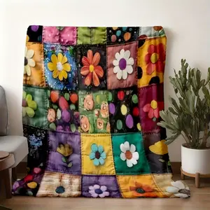 2026 New Arrival Floral Patchwork Quilt Handmade Quilt for Men Women Cozy Living Room/Bedroom Sofa Throw Blanket Ultra-Soft Breathable All-Season Cover