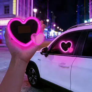 Solar Heart Car Atmosphere Light - Cute Heart-Shaped LED Window Lamp, Smart Motion & Light Sensor, No-Wire Suction Cup Romantic Car Decor funny gift
