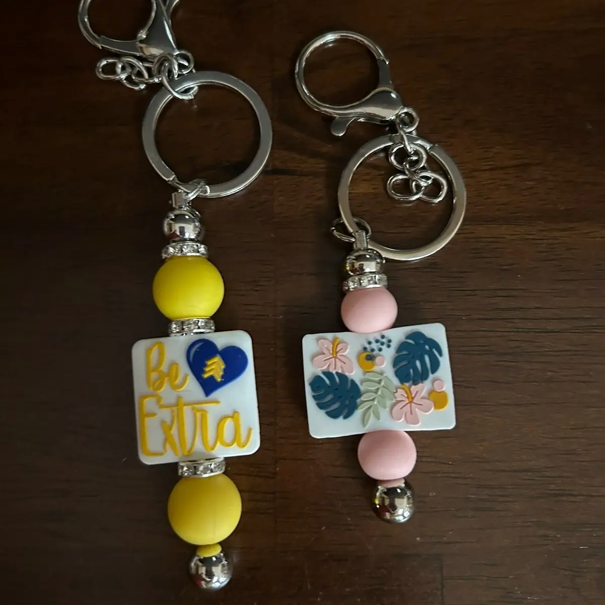 Beaded bar keychains Beaded bar keychains