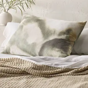 King Euro Heavyweight Linen Blend Decorative Throw Pillow Washed Watercolor Print - Casaluna