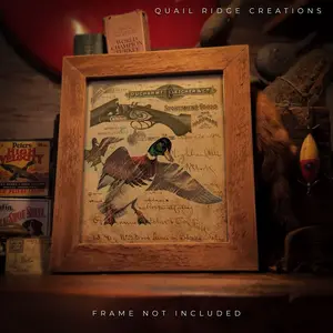 Vintage Duck Hunting Art Print Unframed Decoys Shotgun Fishing Cabin Wall Decor