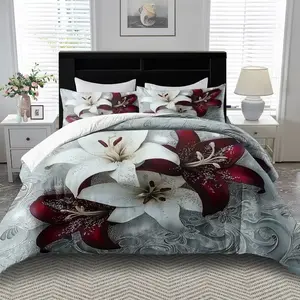 Bohemian Cartoon Bedding Set, Halloween Bedroom Decorations, Gothic Christmas Theme, Includes Sheet + Pillowcases, No Filling