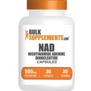 BulkSupplements - NAD Nicotinamide Adenine Dinucleotide Capsules - Metabolism - Energy - 30 Capsules - 500mg per Serving