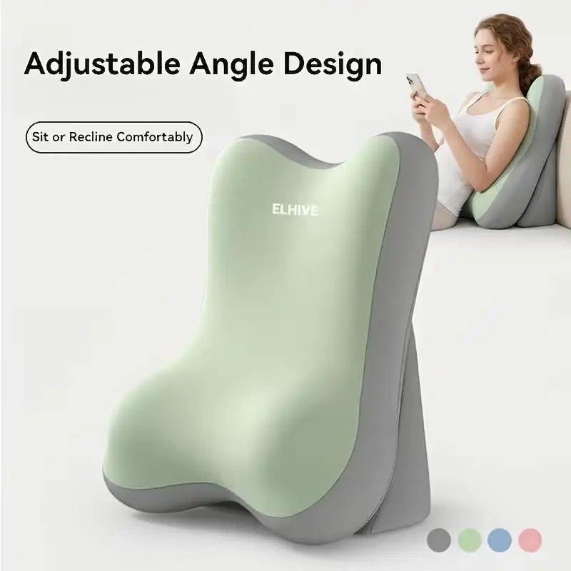 Comfort Bed Wedge Pillow, Large Backrest, Adjustable Angle Design with Ergonomic Support, Removable Pillow & Washable Case, Perfect for Gaming & Working in Bed