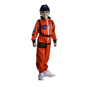 NASA Astronaut Role Play Costume Set For Kids - Realistic Space Orange Jumpsuit & Cap - Boys Costume For Halloween, Role Play , Pretend Play Fun, Theme Party & Cosplay