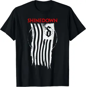 100% Cotton Shinedown Shredded Flag T-Shirt