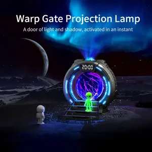 Stargate Bionic Alien Night Light Projector, Aurora Projector Lamp, Ion Ball & LED Static Atmosphere Lamp, Tabletop Decor, Noise, Timer, Bluetooth-compatible Control