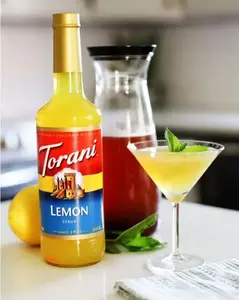 Torani Lemon Syrup Concentrate for Sodas, Coffee, Mixed Drinks - 750 ML Bottle - Natural