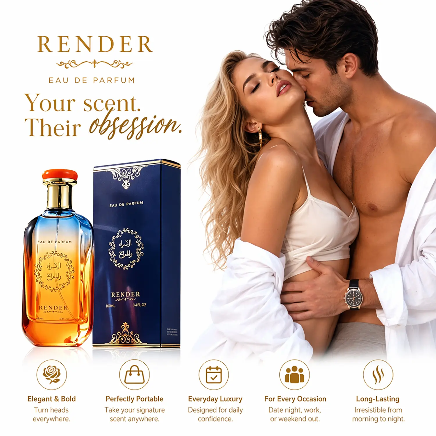 Unisex Pheromone Perfume, Infused with Exclusive Pheromone Attraction Formula, Extra Long Lasting All-Day Wear, Enchanting Fruity Floral Woody Musk Scent, Specially Designed for Him & Her, Make Them Irresistibly Addicted to You, Share a Wild &100ml\3.4oz