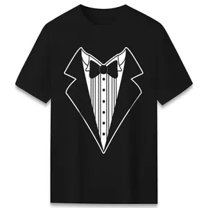 Faux Tuxedo Graphic T-Shirt, Formal Suit Print Crew Neck Tee, Stylish Casual Top for Semi-Formal & Daily Occasions