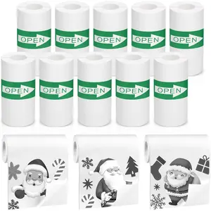 10 Rolls Mini Thermal Printer Sticker Paper, 57 X 25mm Self-Adhesive Thermal Paper for Mini Pocket Printer   Camera Roll Refill Pocket Photo Printing Label