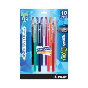 Pilot PIL32454 FriXion ColorSticks Erasable Gel Pen - Stick - Fine - 0.7 mm - Assorted Ink & Barrel Color - Pack of 10