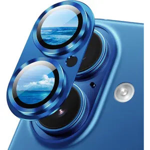 1-piece aluminum alloy full lens film for iPhone 17/16 /16Plus camera lens case, scratch-proof high-definition toughened glass camera screen case and iPhone 17/16/16 Plus camera.