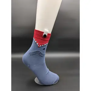 Le Loxx San Francisco Sharky Men's Medium-Sized Calf High Socks - Polyester Material, Fun Quirky Design, Vibrant Colors, Comfortable & Durable for Daily Wear