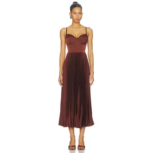 ASTR the Label Elyssa Dress in Rust Brown