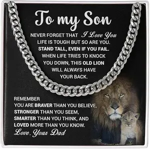 Gift For Son From Mom, Teenager Son Necklace Gift, Old Lion Necklace Son Dad, Birthday Gift For My Son, Father To Son Gifts, Necklace Gift From Dad