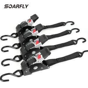 SOARFLY Retractable Ratchet Straps - Heavy Duty 1" x 10' Tie Downs (2 or 4 Pack) for Truck, Trailer & Cargo SOARFLY Retractable Ratchet Straps - Heavy Duty 1" x 10' Tie Downs (2 or 4 Pack) for Truck, Trailer & Cargo