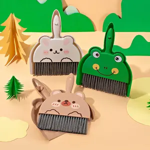Cute Animal Mini Dust Pan and Brush Set, Portable Desktop Sweep Kit, Small Cleaning broom  for Desk, Keyboard, Sofa, Pet Cage, Home & Office Use