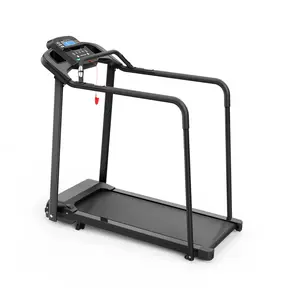 Walking Pad Treadmill for Senior, Foldable Exercise Treadmill with Stable and Safe Structural Design, Large LED Display for Elderly, Long Handrail for Balance, 300 Lbs Capacity