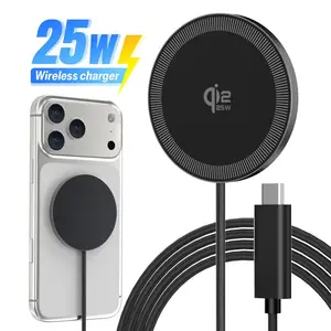 25W Wireless Charger for MagSafe, Qi2.2 Magnetic Fast Charging Pad for iPhone 17/16/15/14/13/12 Series & AirPods, Strong Magnet, Thin & Portable Wireless Charger for Travel Home Office