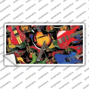 Guitars Black Novelty Sticker Decal