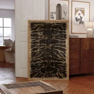 Stylish Y2k Brown Tiger Pattern Print Trendy Leopard Dorm Room Poster Maximalist Rug Wall Art Aesthetic Above Bed Bedroom Wall Decor #49