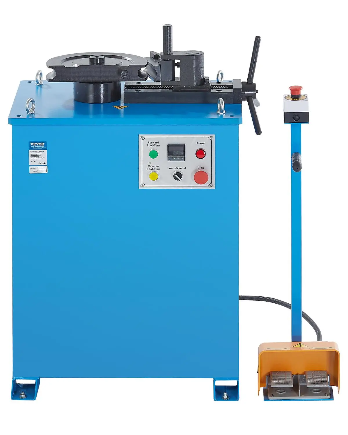 【Father's Day Gift】VEVOR 1500W Electric Tube Bending Machine for Automobile Maintenance & Construction Sites, 5/8 to 1-1/2 in Pipe Compatibility, 5 Set Dies, Manual & Auto Modes, 180° Max Bending Angle (220V 60Hz 3-Phase)