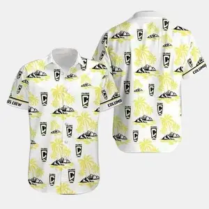 Mls Columbus Crew Sc Trendy Hawaiian Shirt V2 Aloha Shirt, Father's Day Shirt, Gifts for Dad, for Him, Summer Shirt, Party, Pool Party, Short Sleeve Button Down Tropical Floral Beach Vacation Shirt, Hawaiian Shirt, Tropical Shirt