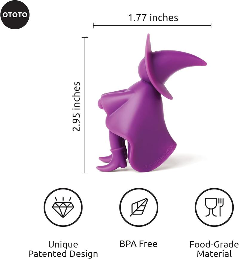 OTOTO Agatha Spoon Rest - Witchy Kitchen Gadget, Adorable Silicone Purple, Heat-Resistant, Food-Grade, BPA-Free, Perfect Gift for Foodies & Home Cooks | TikTok Must-Have | Funky Kitchen Supplies | Kitchen Accessories