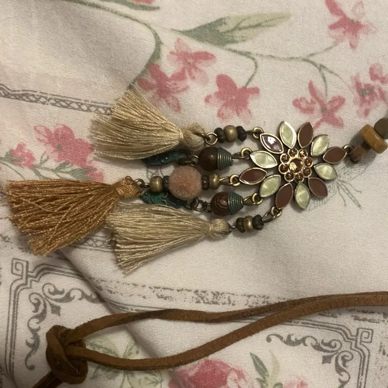 70s Hippy Boho Indian-Inspired Costume Necklace, Statement Jewelry for Festival Outfits