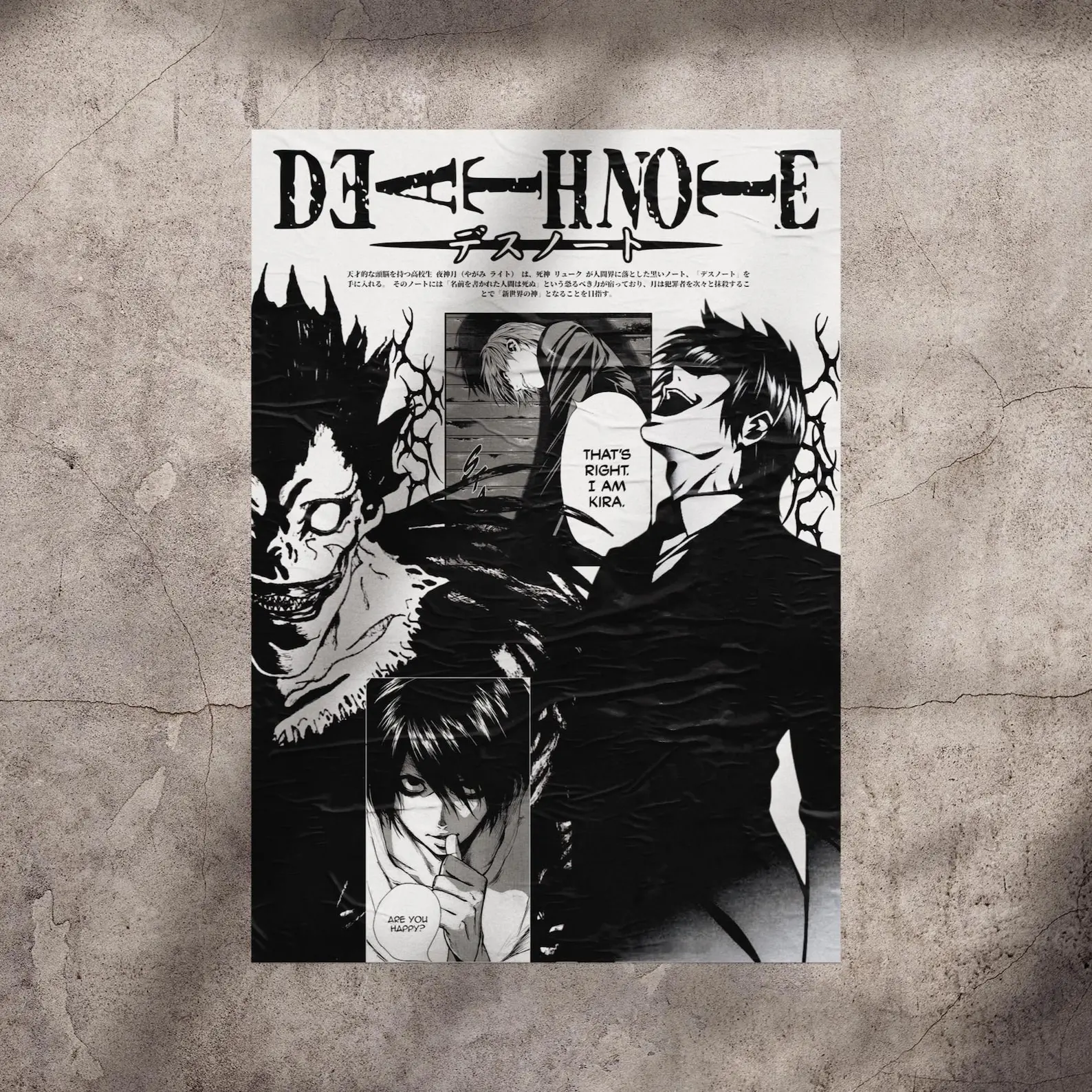 Death Note Anime Poster - Ryuk L Kira Poster Anime Art Print