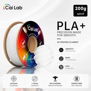 Cailab PLA+ 3D Printer Filament 1.75mm 200g, High Toughness PLA Plus Filament, +/-0.02mm Dimensional Accuracy, No-Clog, High Impact Strength, Less Warping for FDM 3D Printing