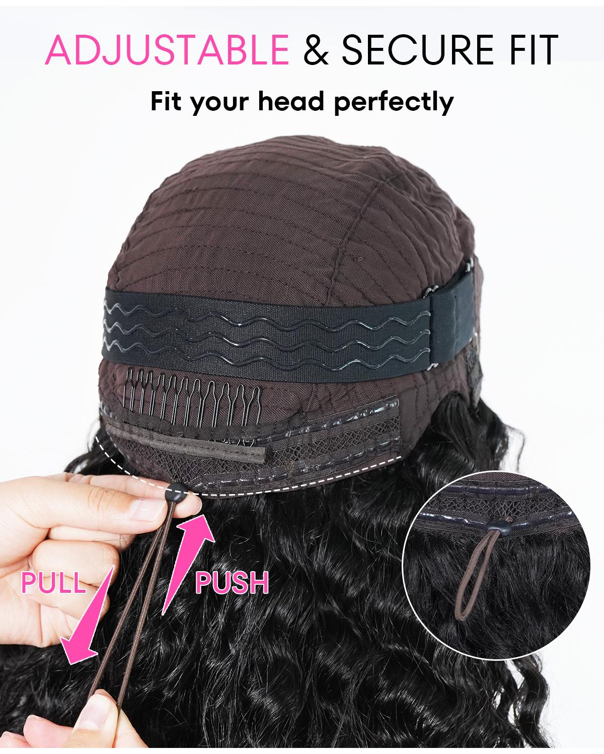 [Clearance Sale]CurlyMe 13x6 Full Lace Frontal Straight Human Hair Wear Go Glueless Wig With Elastic Draw-string