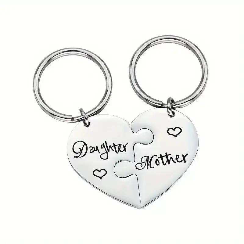 2PCS Forever Love,Mother & Daughter Heart Puzzle Keychain ,Mother's Day Gift,Perfect Gift for Mom or Daughter