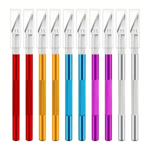 10-Piece Precision Exacto Knife Set for Scrapbook DIY Crafts, Art Cutting, Carving & Scrapbooking | Professional Hobby Knife Kit with SK5 Steel Blades Tools