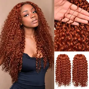 Feather Crochet Copper Human Hair Bundles Reddish Brown Burmese Curly Bundles 18 20 22 Inch 8A Peruvian Virgin Remy Hair 3 Bundles Color 33 Burmese Curly Hair Extensions 300g