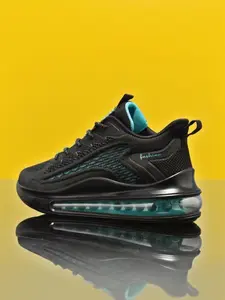 Breathable Lightweight Anti-Slip Sports Shoes, Flyknit Texture Cushioned Running Sneakers, Unisex Outdoor Hiking Fitness Commute Casual Shoes