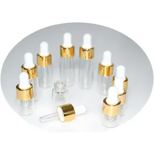 10Pcs Mini Glass Sample Dropper Bottles 1ml 2ml 3ml 4ml 5ml for Travel Liquids