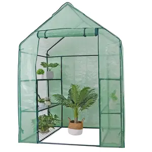 ZENY 3-Tiers 6-Shelves Mini Walk-in Greenhouse, Indoor Outdoor Portable Plant Gardening Canopy, W/ Roll-up Zipper Entry Door Home Modern