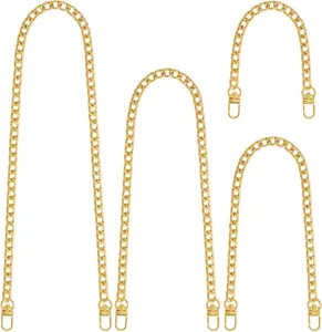 4 Different Sizes Flat Purse Chain Iron Bag Link Chains  Straps Chains with Metal Buckles Hook for Replacement, DIY Handbags Crafts, .2/31.5/15.7/7.9 Inches()