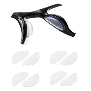 White Soft Comfortable Eyeglasses Stick On Nose Pads - 8 Pcs Air Chamber Silicone Anti-Slip Cushions for Glasses Sunglasses Parts Adhesive